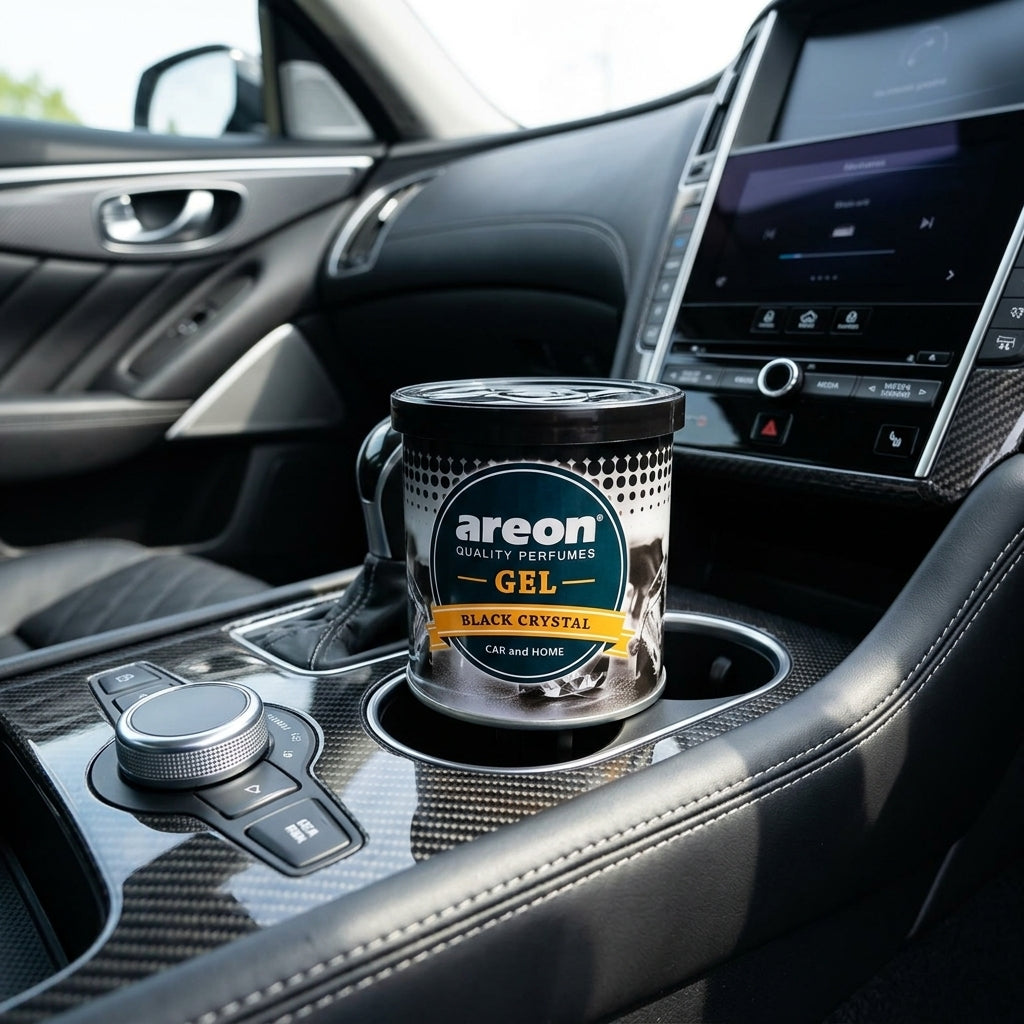 original Areon Black Crystal Gel Air Freshener | Premium Car & Home Perfume