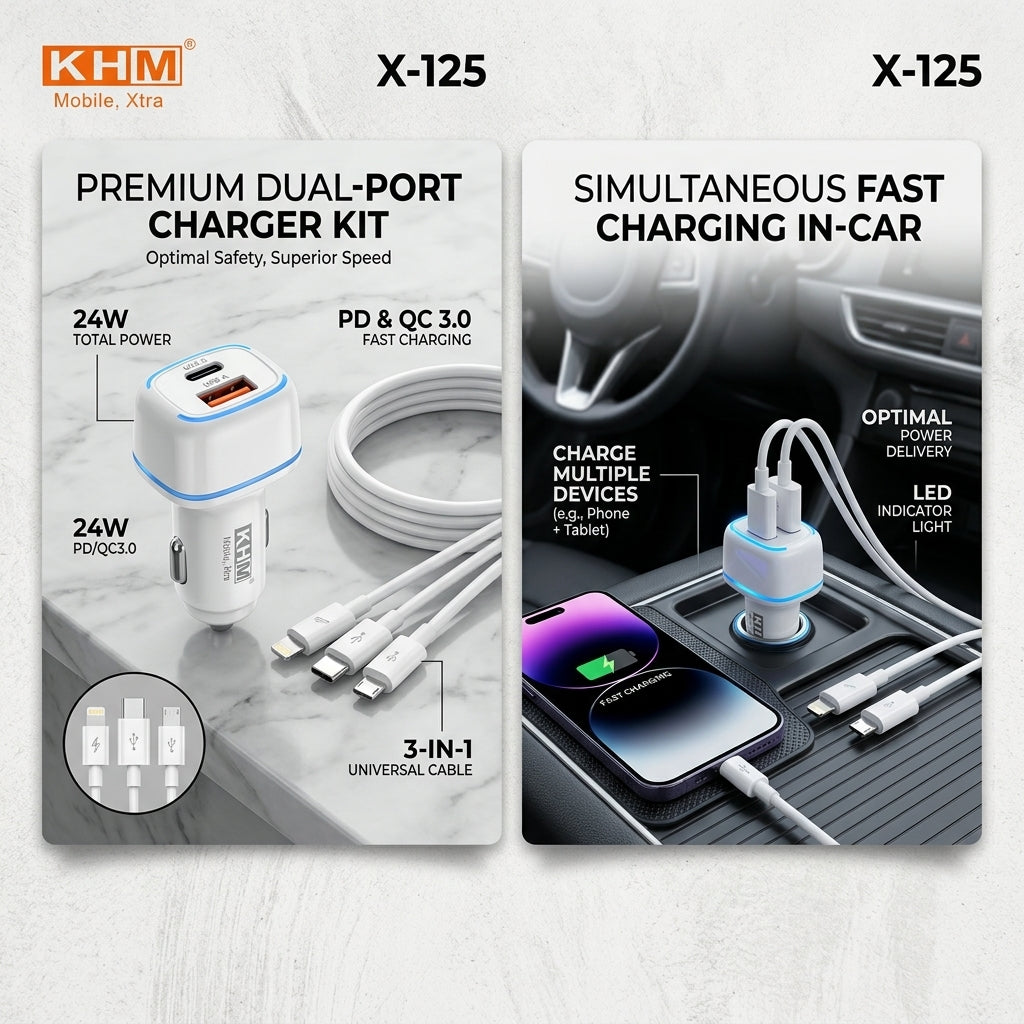 original KMH Power Charger with 3 in 1 cable