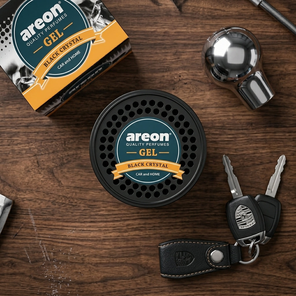 original Areon Black Crystal Gel Air Freshener | Premium Car & Home Perfume